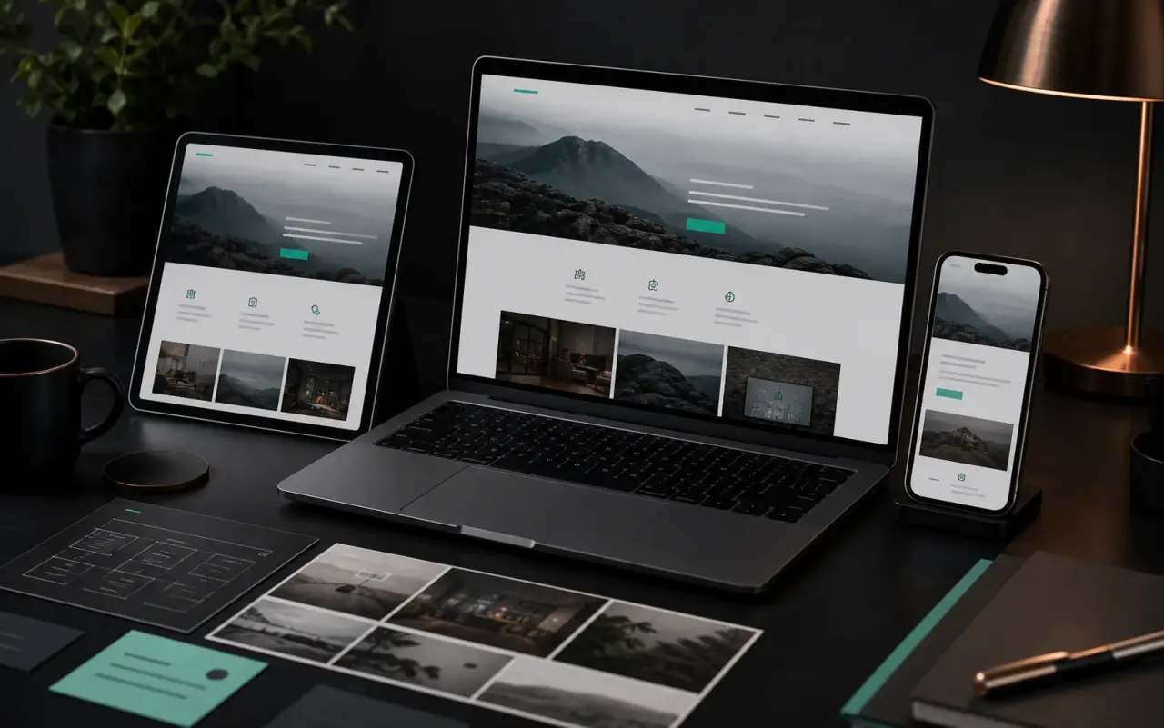 Fertige Website responsiv auf mehreren Geräten