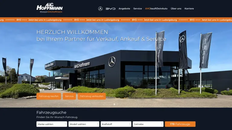 AHG Hoffmann Website für Fahrzeugverkauf, Ankauf und Service
