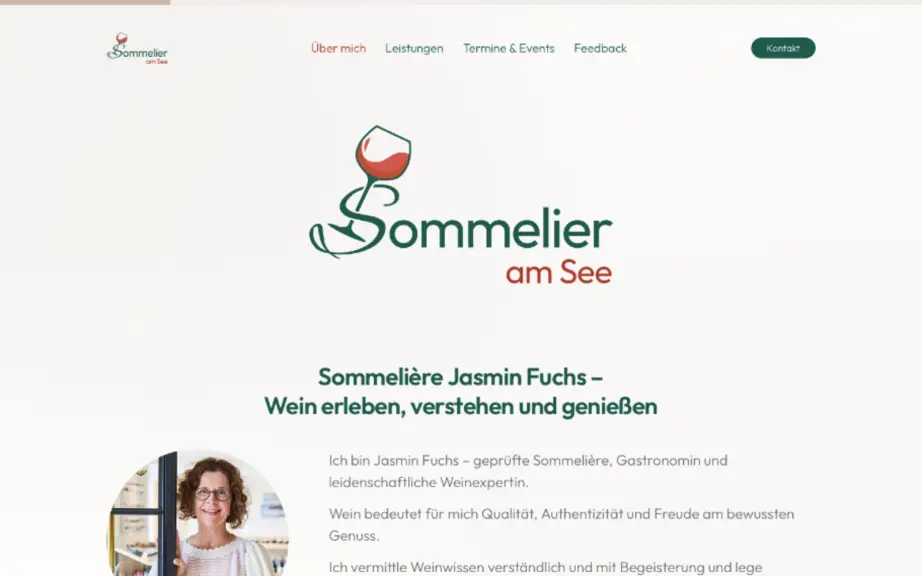 Sommelier am See Website mit Kursseiten und Weinseminaren